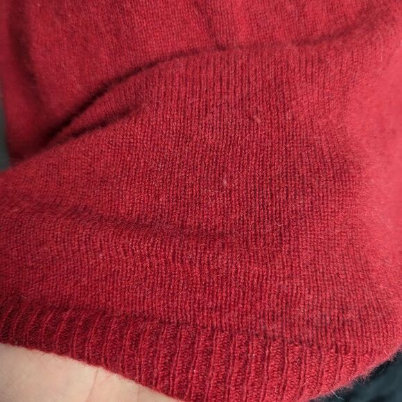 Ann Taylor Red cashmere turtleneck size Large Petite - Picture 5 of 6
